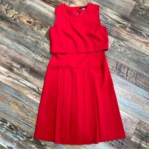 Tommy Hilfiger Sleeveless Pleated Hot Red Dress Size 4